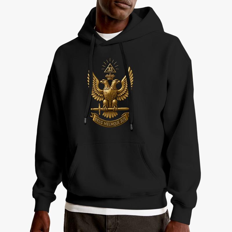 33rd Degree Scottish Rite Hoodie - Deus Meumque Jus Double-Headed Eagle