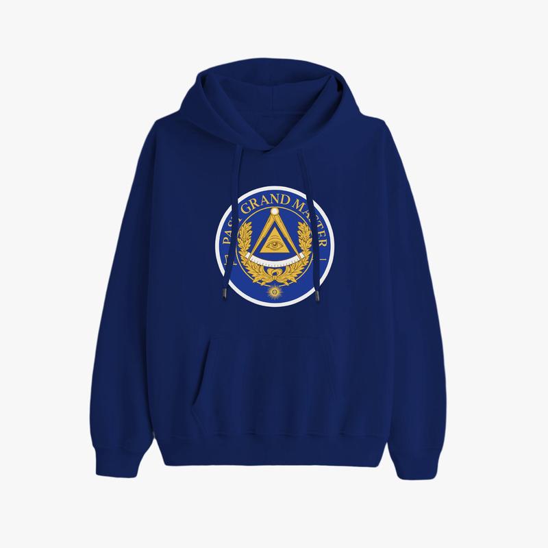 Past Grand Master Blue Lodge Hoodie - All-Seeing Eye with Quadrant and Laurel Wreath