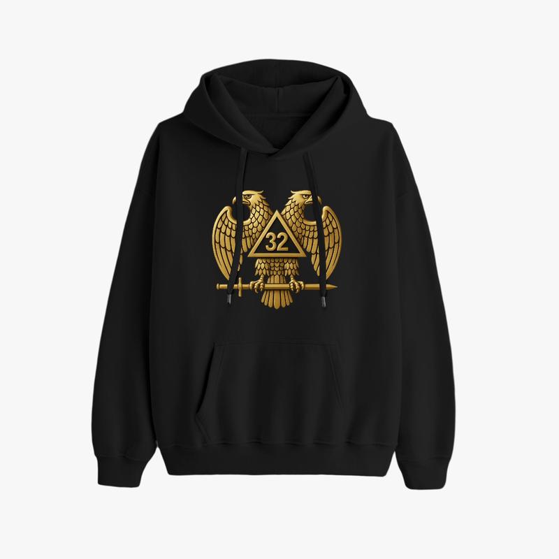 32nd Degree Scottish Rite Hoodie - Double-Headed Eagle Wings Down