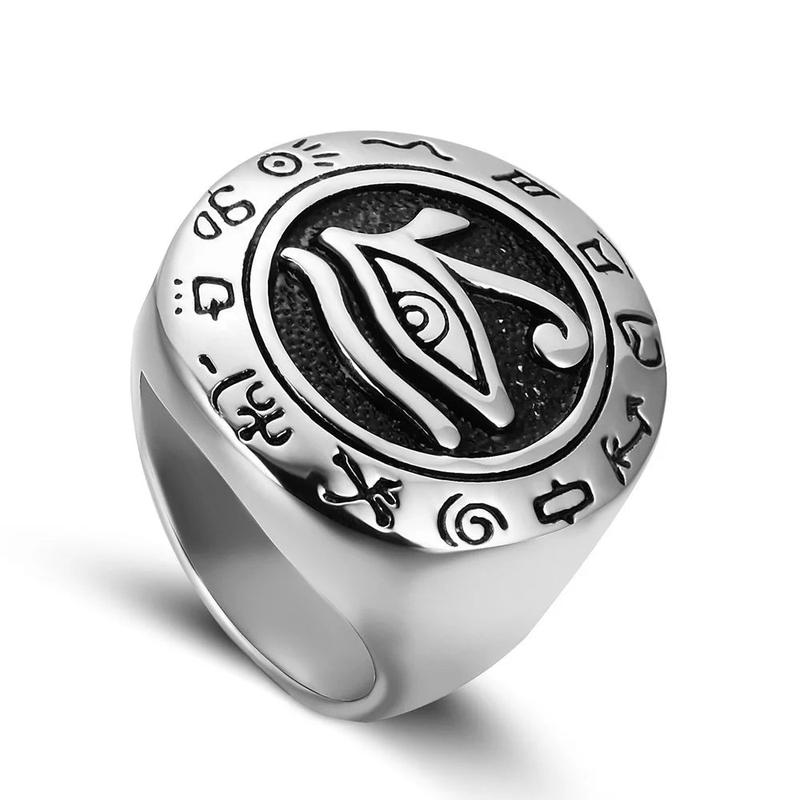 Ancient Egypt Ring - Eye of Horus Gold & Silver Plated Zinc Alloy