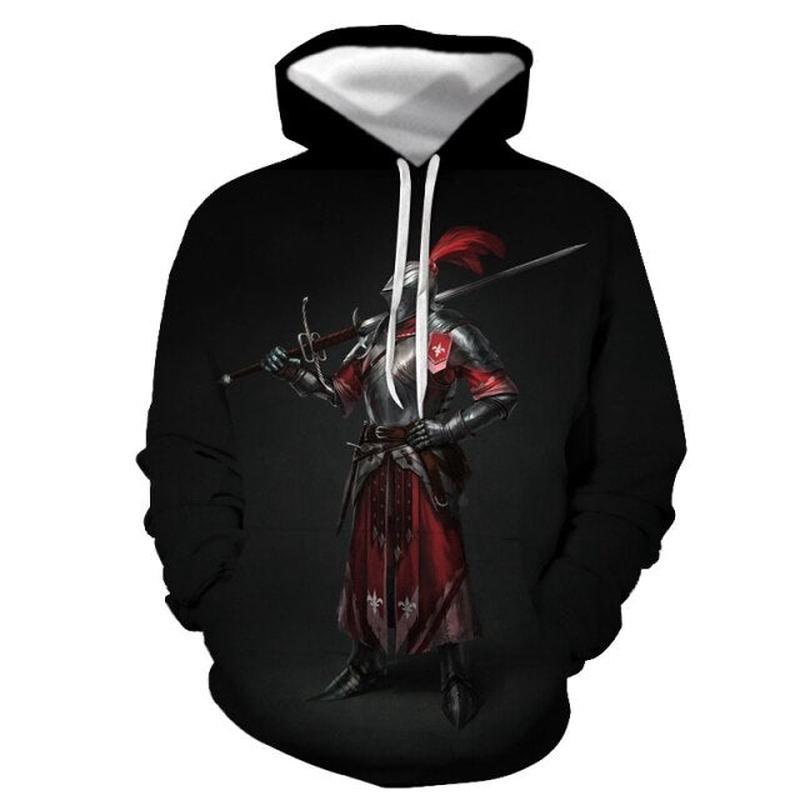 Knights Templar Hoodie - Black & Red