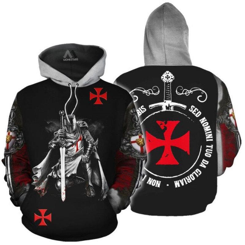 Knights Templar Hoodie - Black & Red