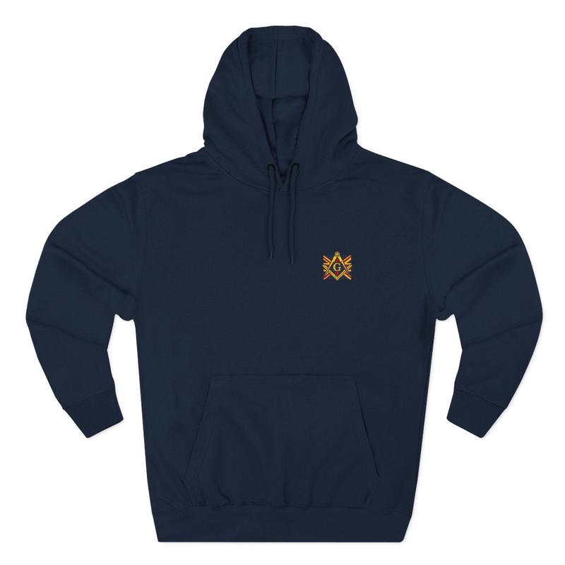 Master Mason Craft Hoodie - Three-Panel Fleece UK Flag Chest Stitch