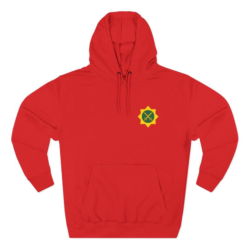 Red Cross of Babylone Hoodie - Embroidered Crossed Swords
