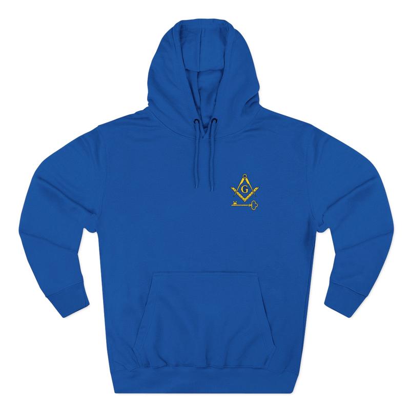 International Masons Hoodie - Gold Square Compass & Key Design