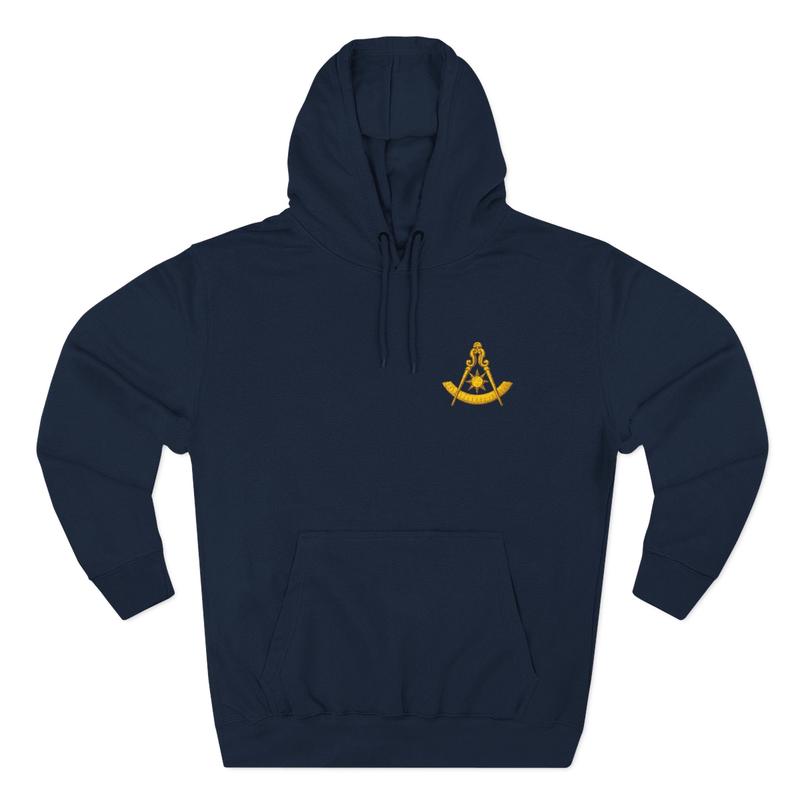 Past Master Blue Lodge Hoodie - Compass & Quadrant Sun Embroidery