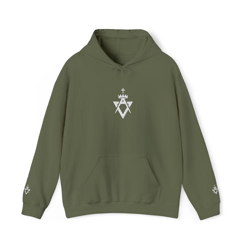 Allied Masonic Degrees Hoodie - Soft Cotton Poly Blend Embroidered Compasses Crown