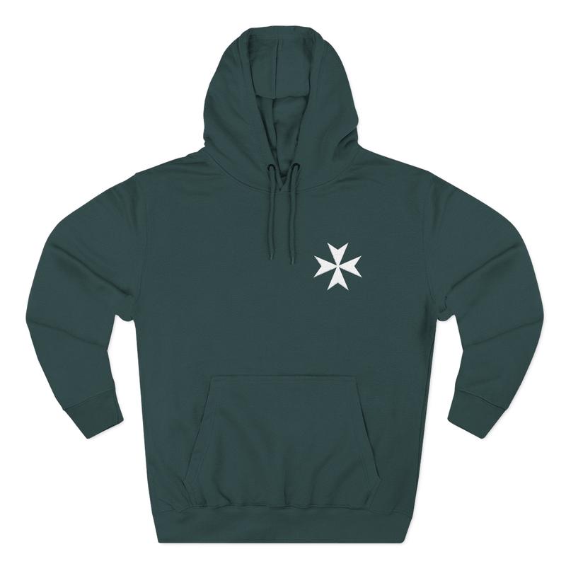 Order of Saint Lazarus Hoodie - Embroidered White Cross Logo