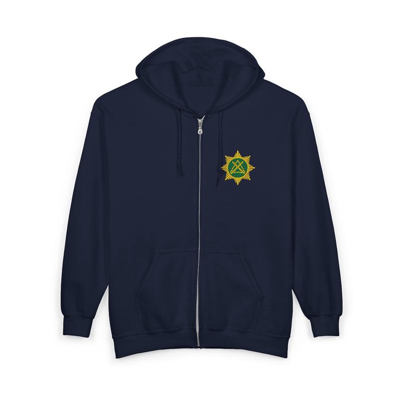 Knight Masons Hoodie - Zip Up Jacket Star & Swords Emblem Embroidery