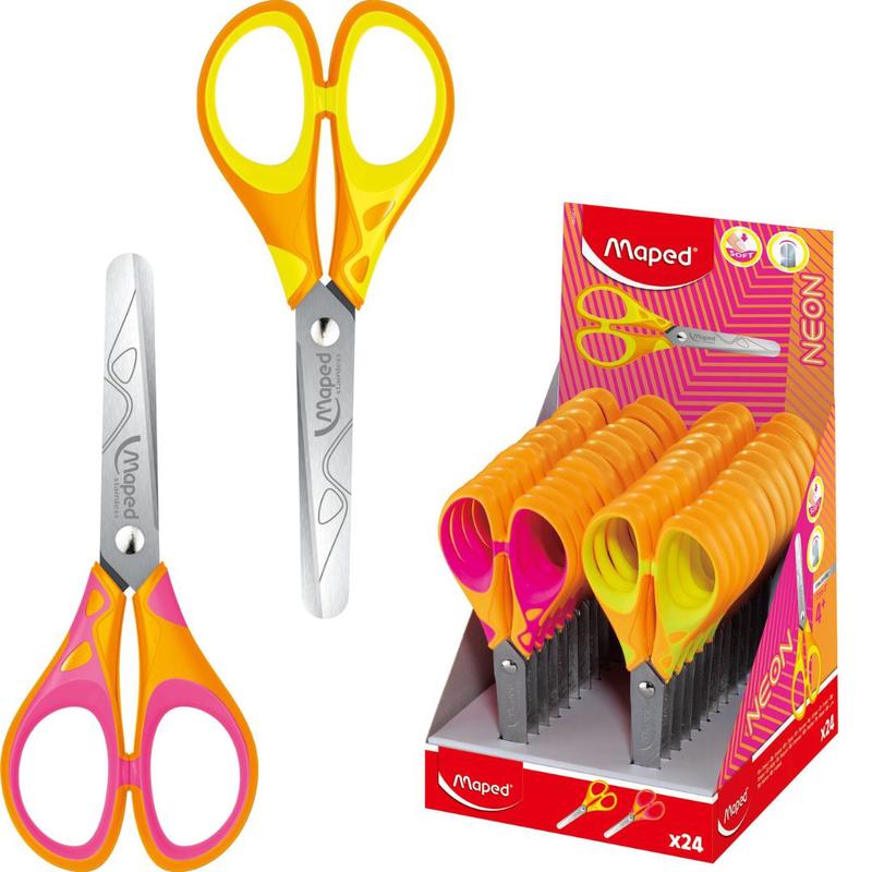 Maped Stainless Steel Neon Scissors 13cm x 1pc Assortment
